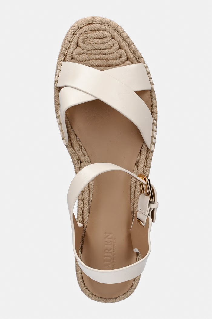 Lauren Ralph Lauren espadrilky dámske kožené Emeryn béžová 802P06400002.100