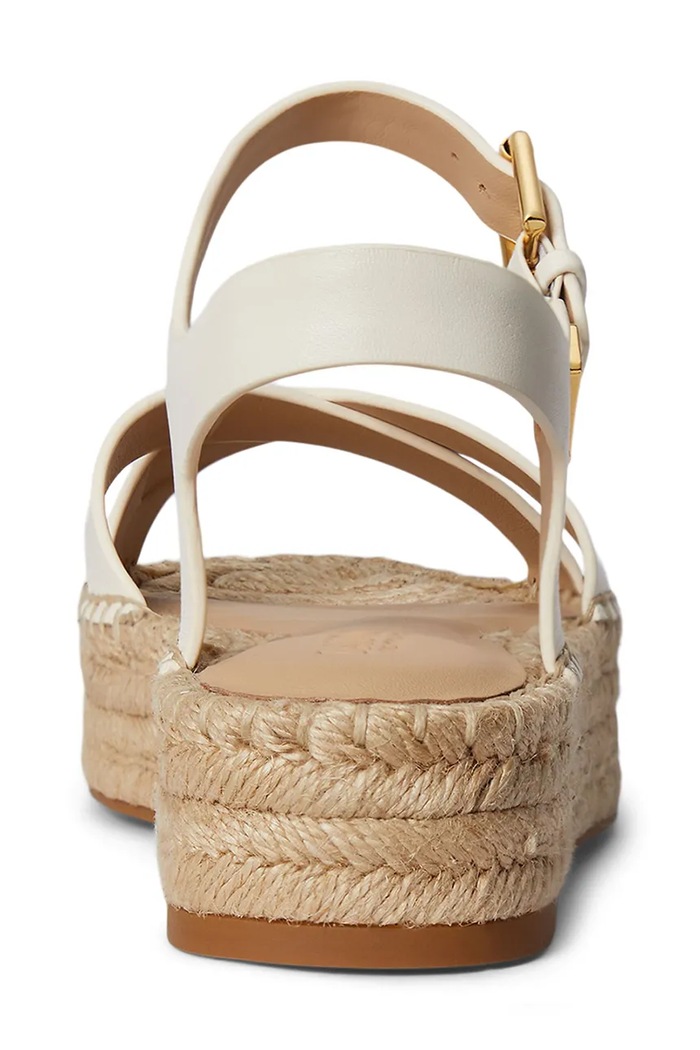 Lauren Ralph Lauren espadrile pentru femei, din piele Emeryn bej 802P06400002.100