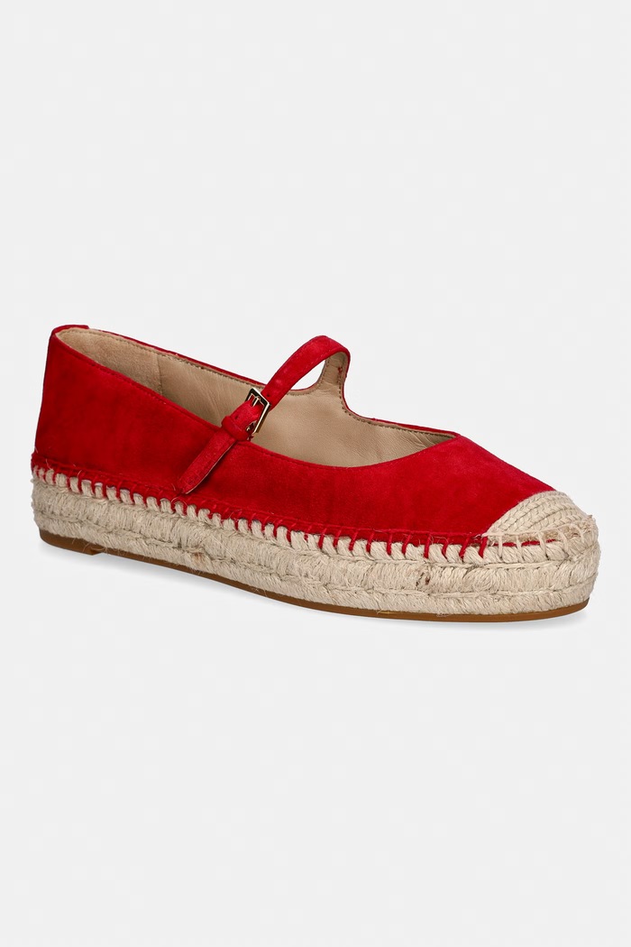Lauren Ralph Lauren dámske semišové espadrilky Luize Mj červená 802P06401002.600