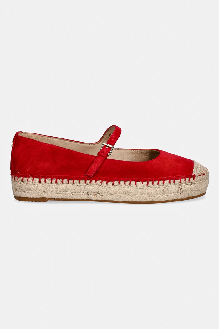 Lauren Ralph Lauren dámske semišové espadrilky Luize Mj 802P06401002.600 červená SS26
