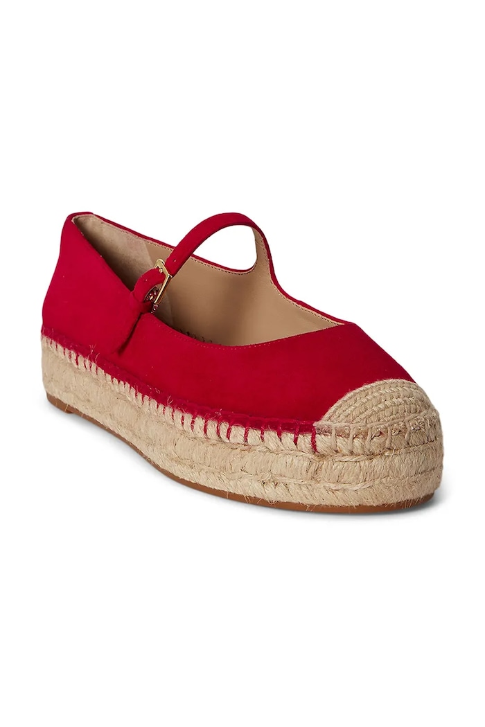 Lauren Ralph Lauren espadrilky dámske semišové Luize Mj 802P06401002.600 červená SS26
