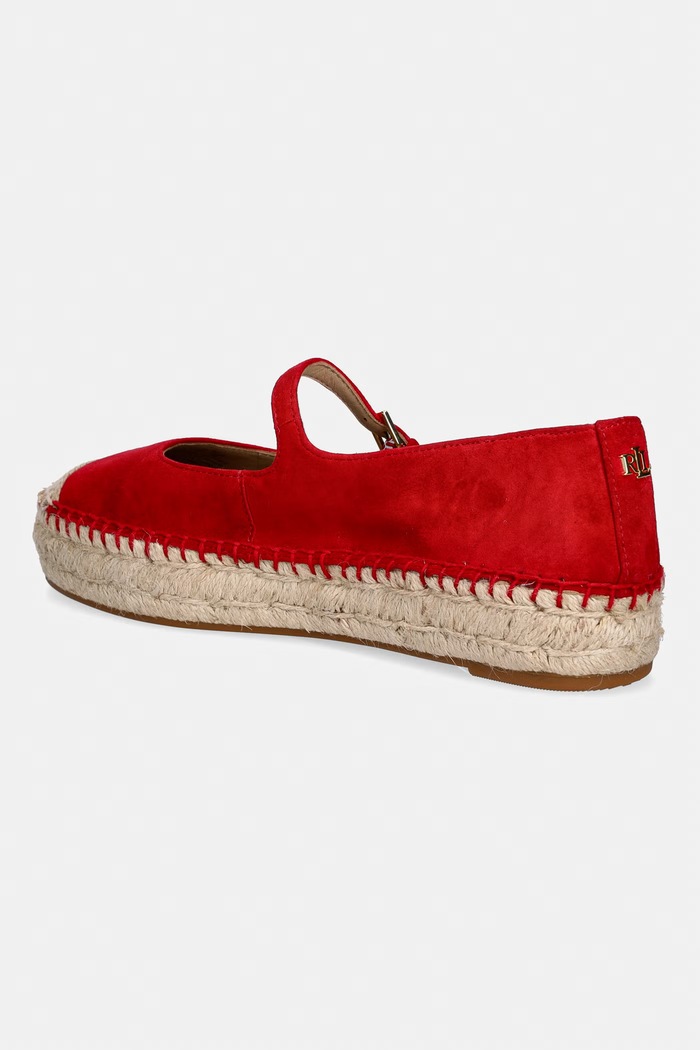 Obuv Lauren Ralph Lauren dámske semišové espadrilky Luize Mj 802P06401002.600 červená