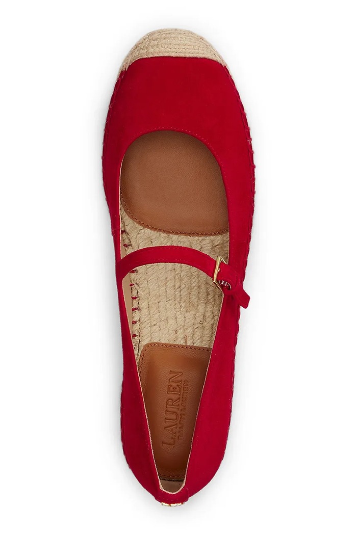 Obuv Lauren Ralph Lauren espadrilky dámske semišové Luize Mj 802P06401002.600 červená