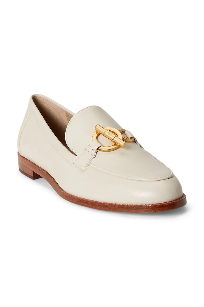 Lauren Ralph Lauren mocasini pentru femei, din piele Blaike 802P10270003.100 bej SS26