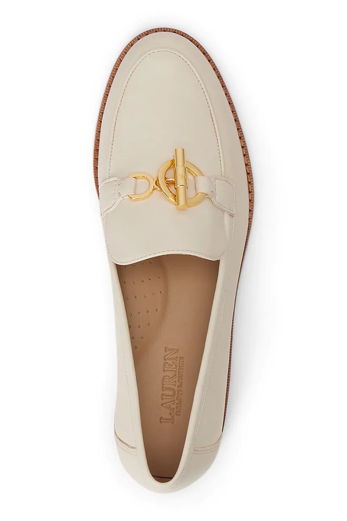 Încălțăminte Lauren Ralph Lauren mocasini pentru femei, din piele Blaike 802P10270003.100 bej