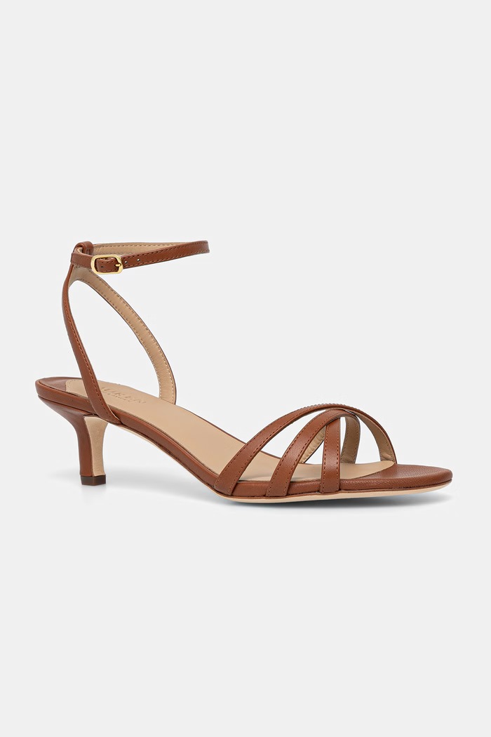 Lauren Ralph Lauren sandály kožené Kendyl Kttn hnědá 802P10397001.200