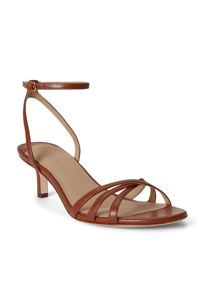 Lauren Ralph Lauren sandále kožené Kendyl Kttn 802P10397001.200 hnedá SS26