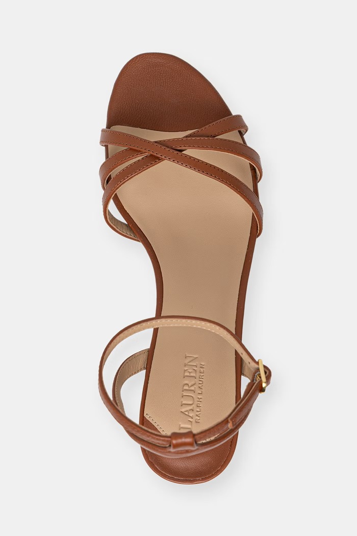 Lauren Ralph Lauren sandály kožené Kendyl Kttn hnědá 802P10397001.200