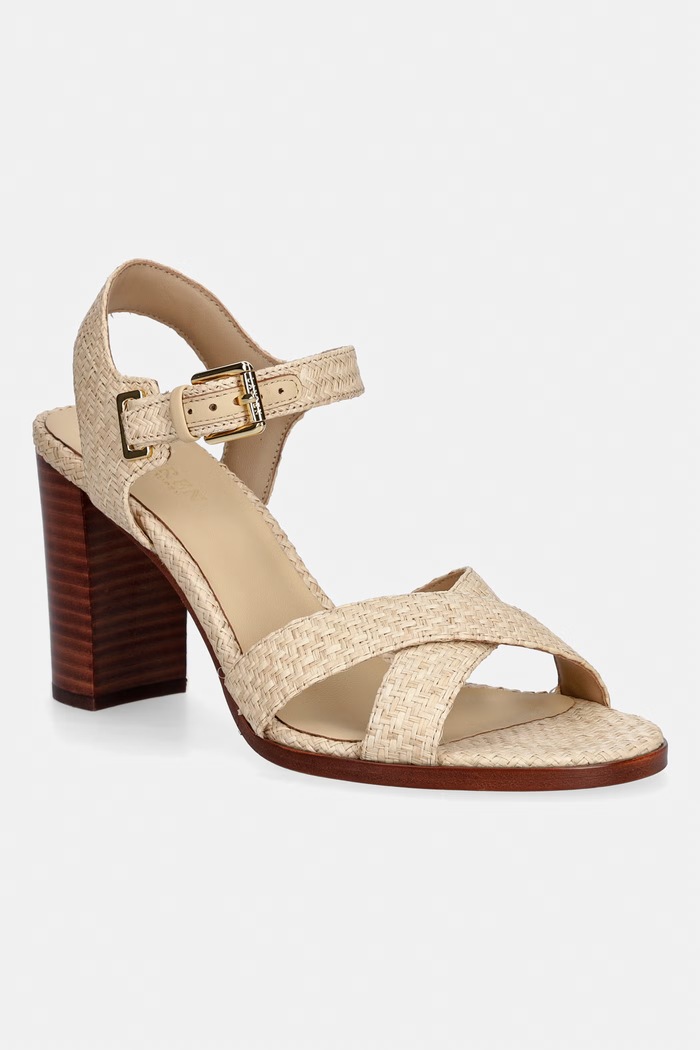 Lauren Ralph Lauren sandale cu toc Emeryn bej 802P10406001.101