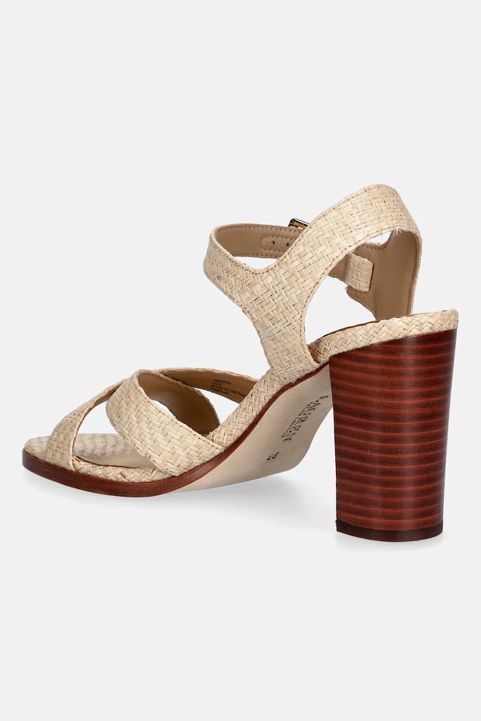 Încălțăminte Lauren Ralph Lauren sandale cu toc Emeryn 802P10406001.101 bej
