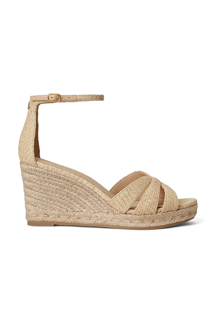 Lauren Ralph Lauren sandále na platforme po celej dĺžke Nellie béžová 802P10424001.101