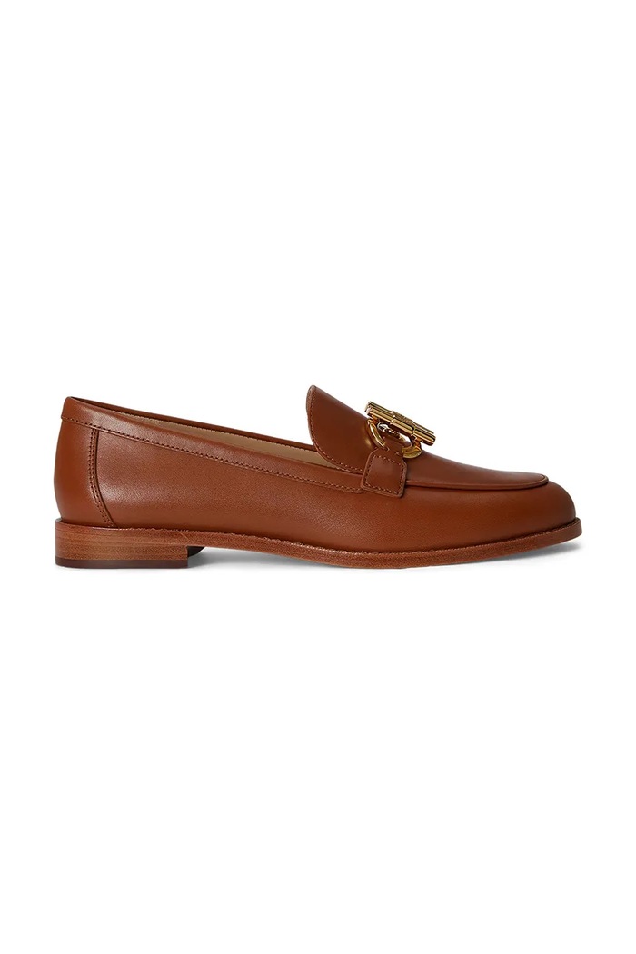 Lauren Ralph Lauren mokasini ženski usnjeni Blaike Loafer rjava 802P10534002.200