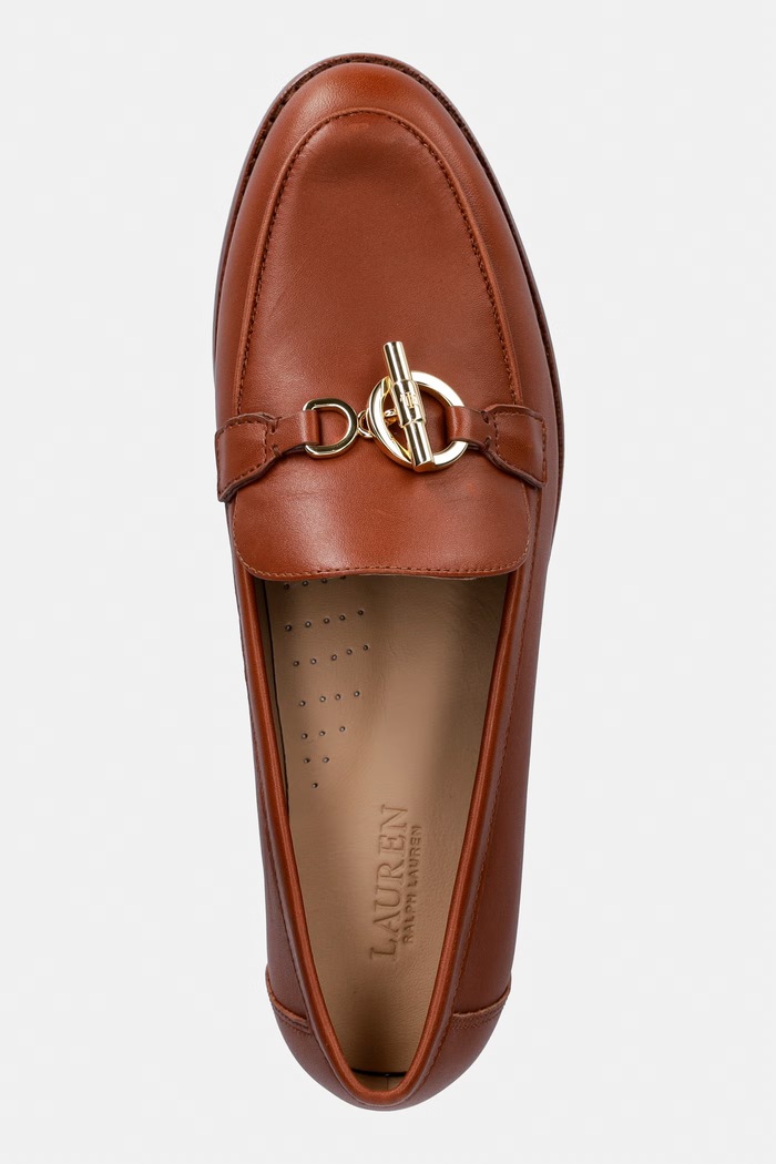 Lauren Ralph Lauren mokasyny damskie skórzane Blaike Loafer brązowy 802P10534002.200