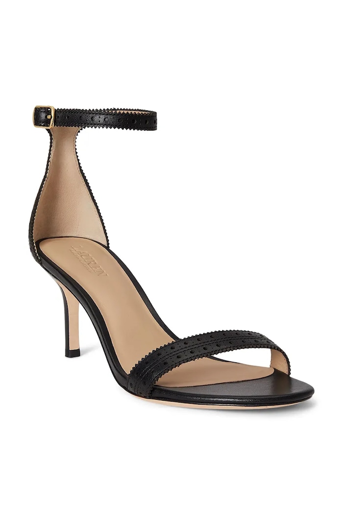 Lauren Ralph Lauren босоніжки на високих підборах шкіряні Allie M 802P10639001.001 чорний SS26
