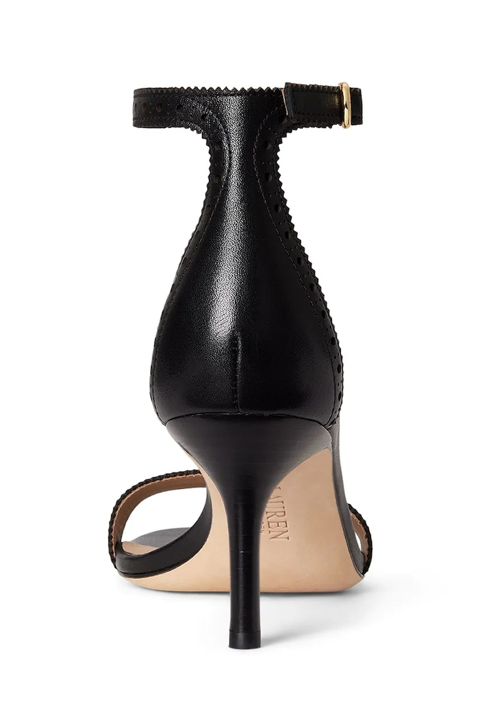 Взуття Lauren Ralph Lauren босоніжки на високих підборах шкіряні Allie M 802P10639001.001 чорний