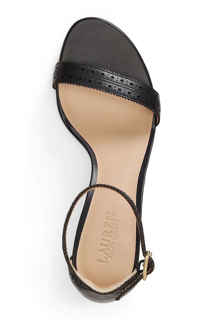 Lauren Ralph Lauren босоніжки на високих підборах шкіряні Allie M чорний 802P10639001.001