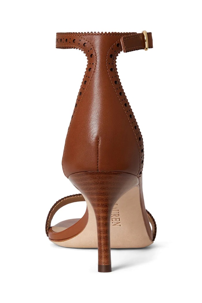 Взуття Lauren Ralph Lauren босоніжки на високих підборах шкіряні Allie M 802P10639002.200 коричневий