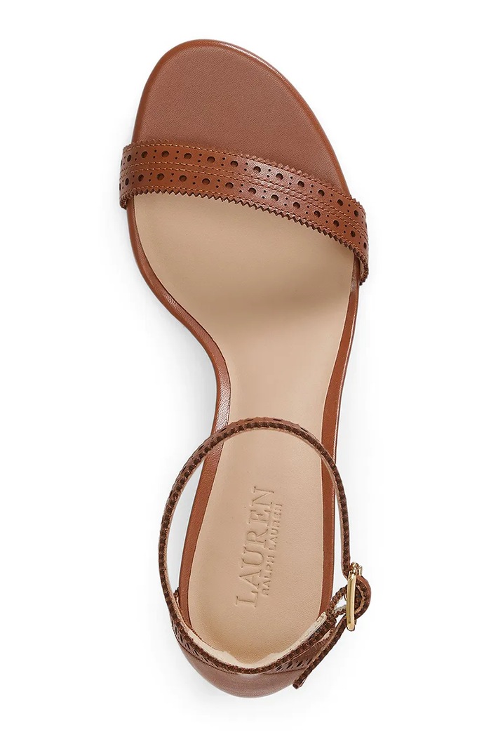 Lauren Ralph Lauren босоніжки на високих підборах шкіряні Allie M коричневий 802P10639002.200