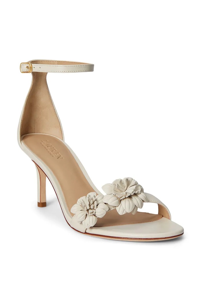 Lauren Ralph Lauren босоніжки на високих підборах шкіряні Allie M Flwr 802P10640001.100 бежевий SS26