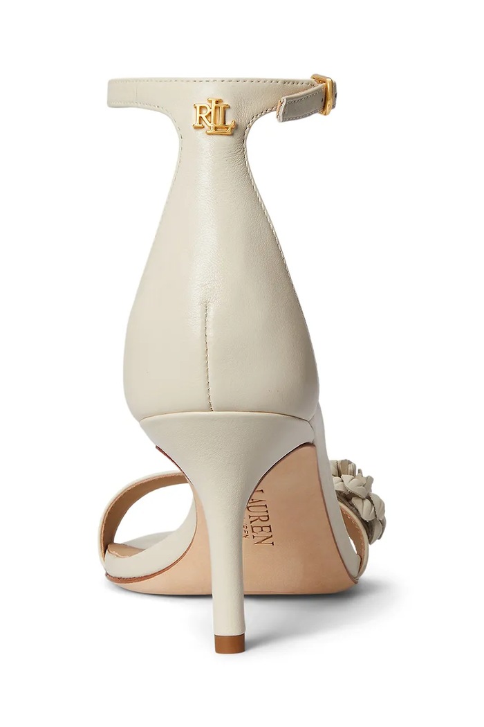 Взуття Lauren Ralph Lauren босоніжки на високих підборах шкіряні Allie M Flwr 802P10640001.100 бежевий