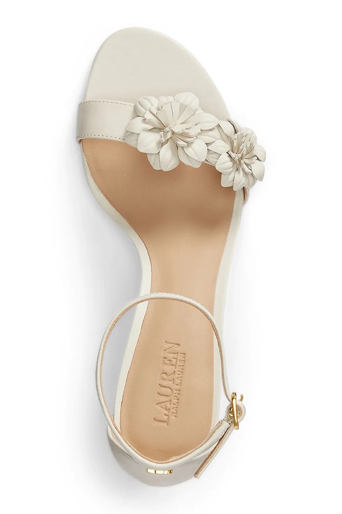 Lauren Ralph Lauren босоніжки на високих підборах шкіряні Allie M Flwr бежевий 802P10640001.100