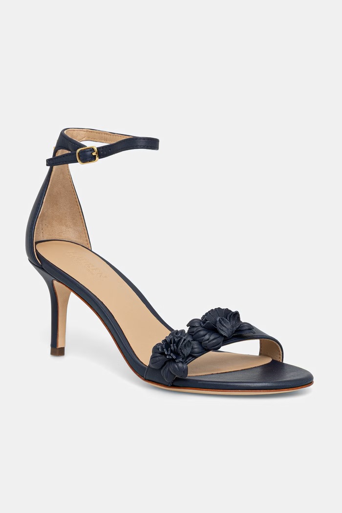 Lauren Ralph Lauren sandały na wysokim obcasie skórzane Allie M Flwr granatowy 802P10640002.410