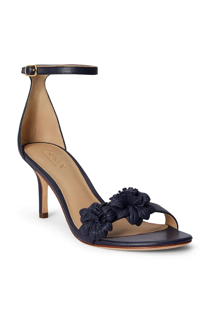 Lauren Ralph Lauren босоніжки на високих підборах шкіряні Allie M Flwr 802P10640002.410 темно-синій SS26