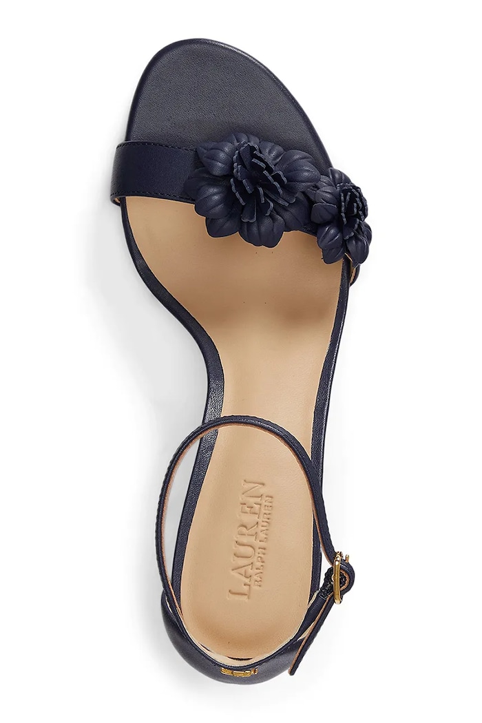 Lauren Ralph Lauren босоніжки на високих підборах шкіряні Allie M Flwr темно-синій 802P10640002.410