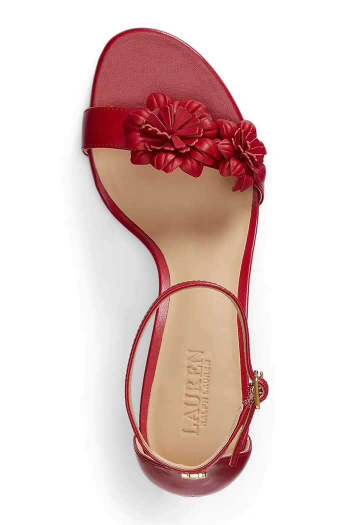 Lauren Ralph Lauren босоніжки на високих підборах шкіряні Allie M Flwr червоний 802P10640003.600
