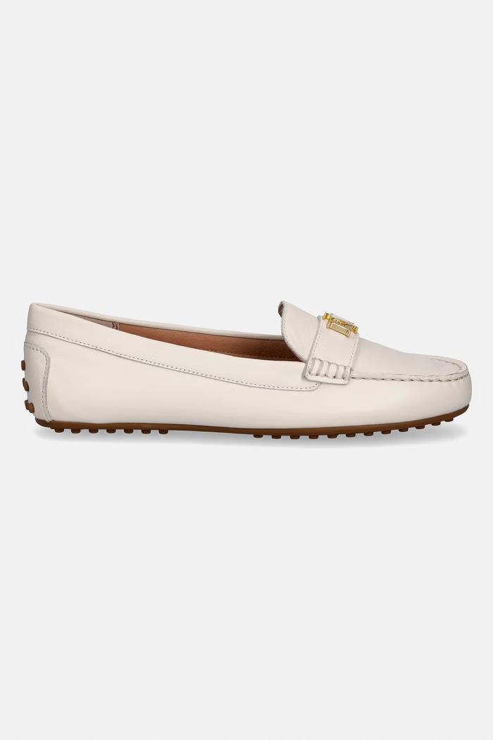 Dámske kožené mokasíny Lauren Ralph Lauren Barnsbury 802852847025.100 béžová SS26
