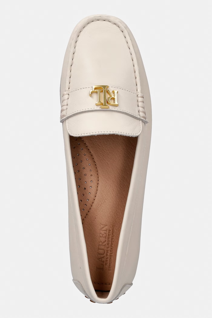 Dámske kožené mokasíny Lauren Ralph Lauren Barnsbury béžová 802852847025.100