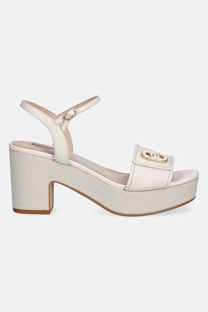 Liu Jo sandale cu toc de piele HARPER 04 SA6119P0102S1400 bej SS26