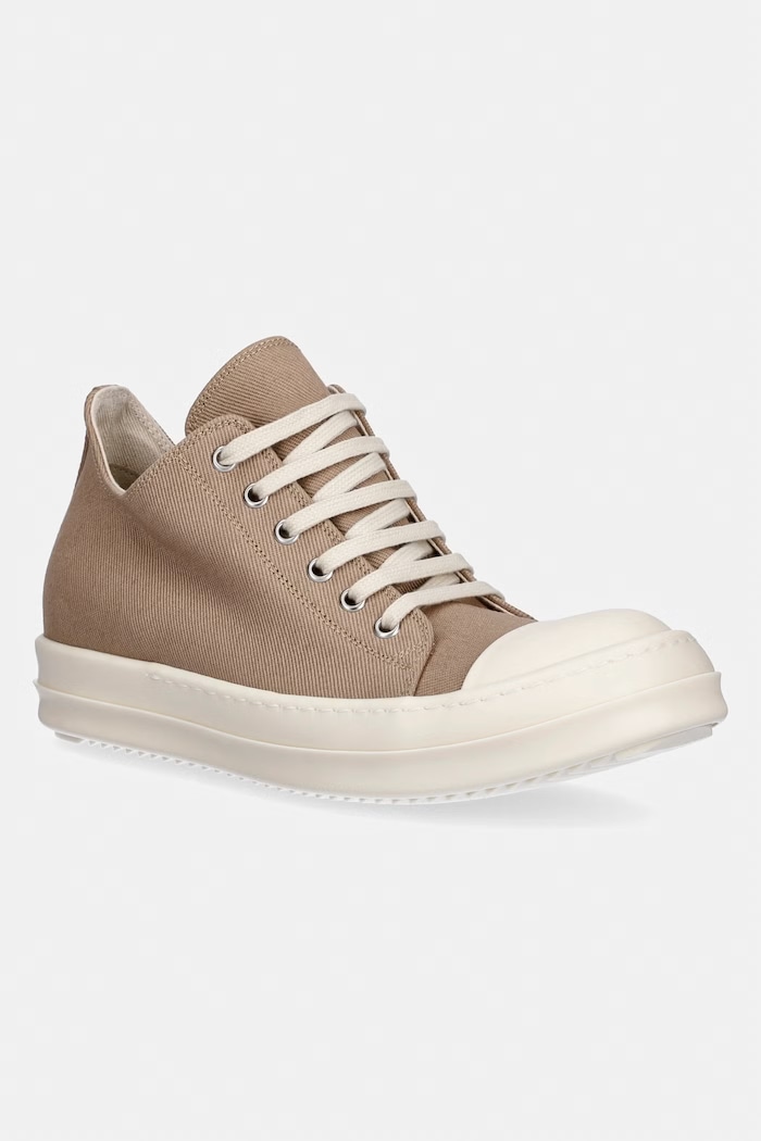 Rick Owens DRKSHDW teniși înalți pentru femei ridicați textil bej DS01F4802.DO