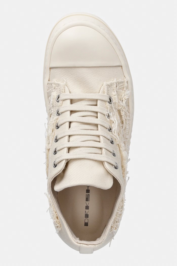 Rick Owens DRKSHDW Denim Low teniși înalți pentru femei scăzuti bej DS01F4802.SLASH