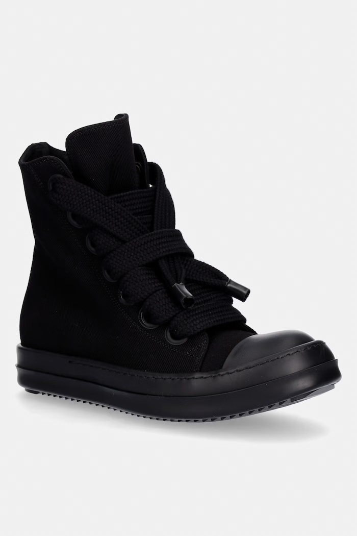 Rick Owens DRKSHDW teniși înalți pentru femei ridicați textil negru DS01F4818.DOW2