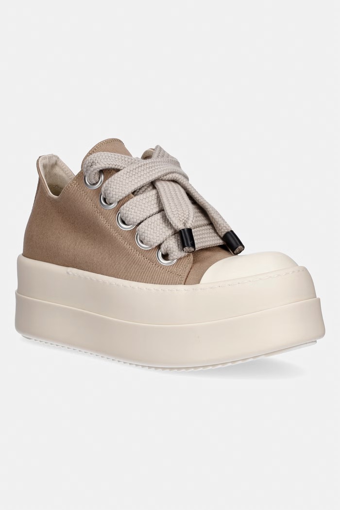 Rick Owens DRKSHDW Mega Bumper Jumbolace Low teniși pentru femei scăzuți bej DS01F4851.DOW2