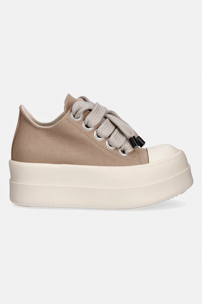 Rick Owens DRKSHDW Mega Bumper Jumbolace Low teniși pentru femei scăzuți DS01F4851.DOW2 bej SS26