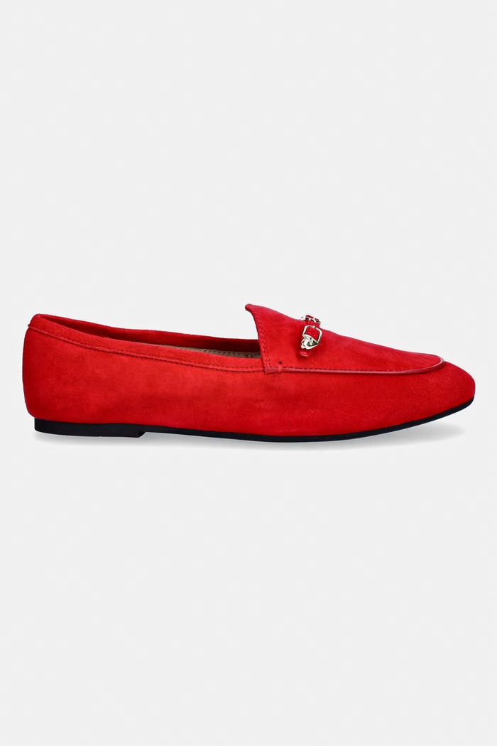 Love Moschino mokasyny zamszowe JA10031G1OJA0500 czerwony SS26