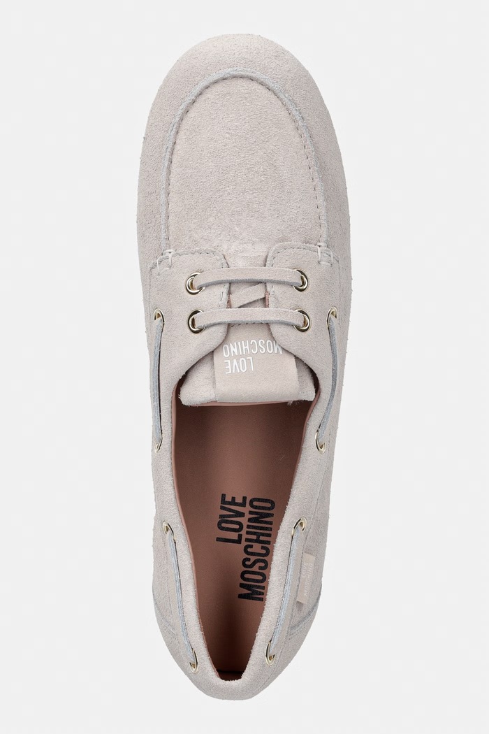Semišové poltopánky Love Moschino béžová JA10101G1OIG0110