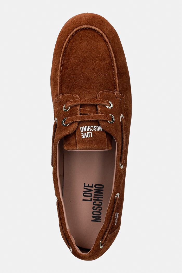 Semišové poltopánky Love Moschino hnedá JA10101G1OIG0200