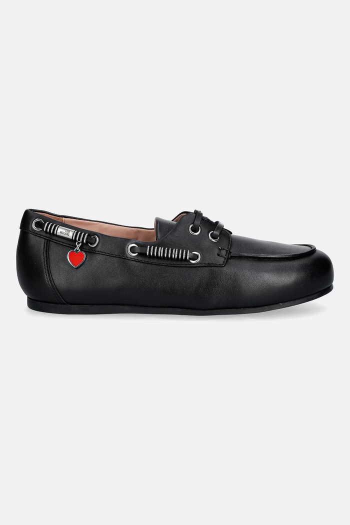 Love Moschino mokasyny skórzane JA10111G1OIA0000 czarny SS26
