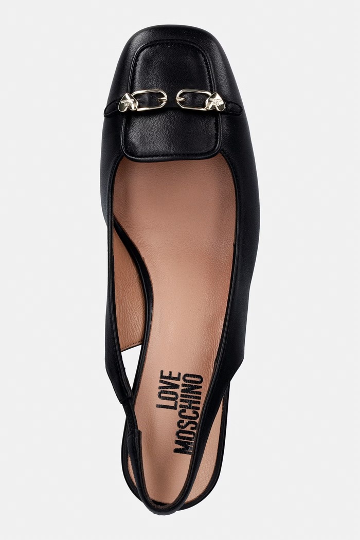 Love Moschino czółenka skórzane czarny JA10175G1OIE0000