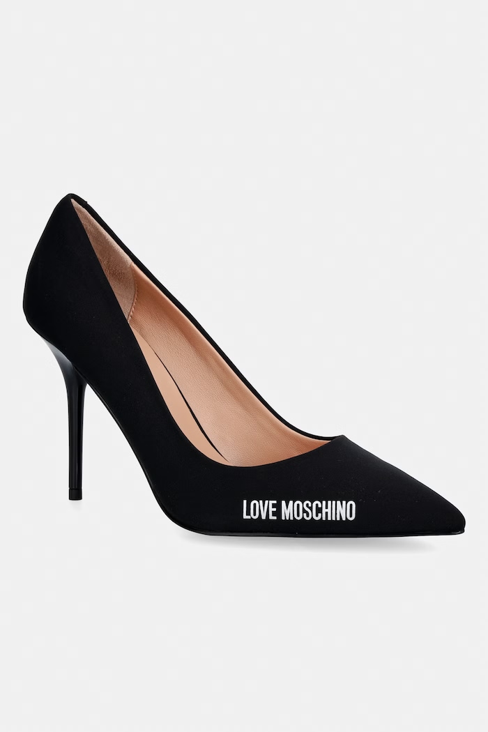 Love Moschino pantofi cu toc subțire negru JA10299G1OIM0000