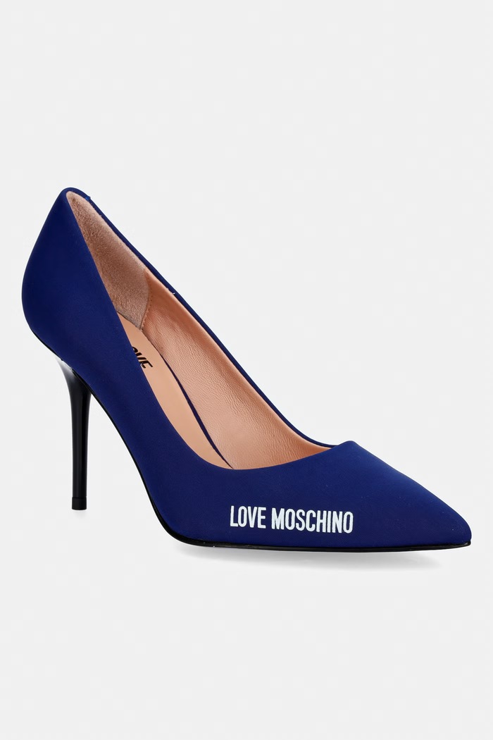 Love Moschino pantofi cu toc subțire albastru JA10299G1OIM0750