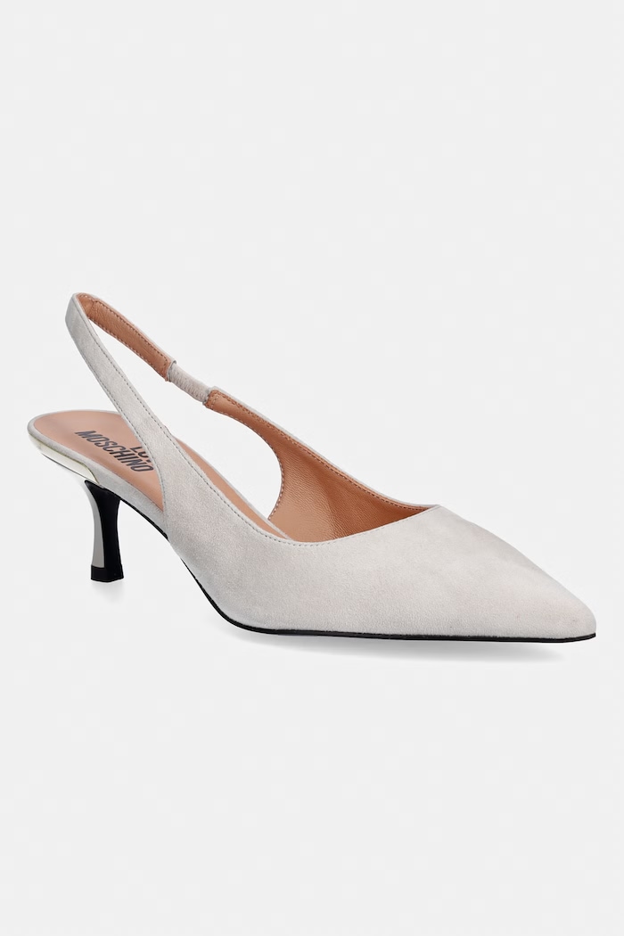 Love Moschino tocuri din piele întoarsă calcai expus bej JA10336G1OJA0110