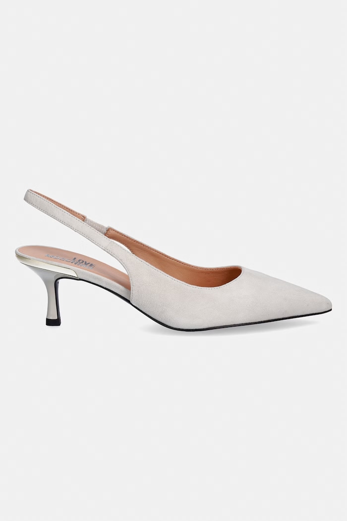 Love Moschino tocuri din piele întoarsă JA10336G1OJA0110 bej SS26