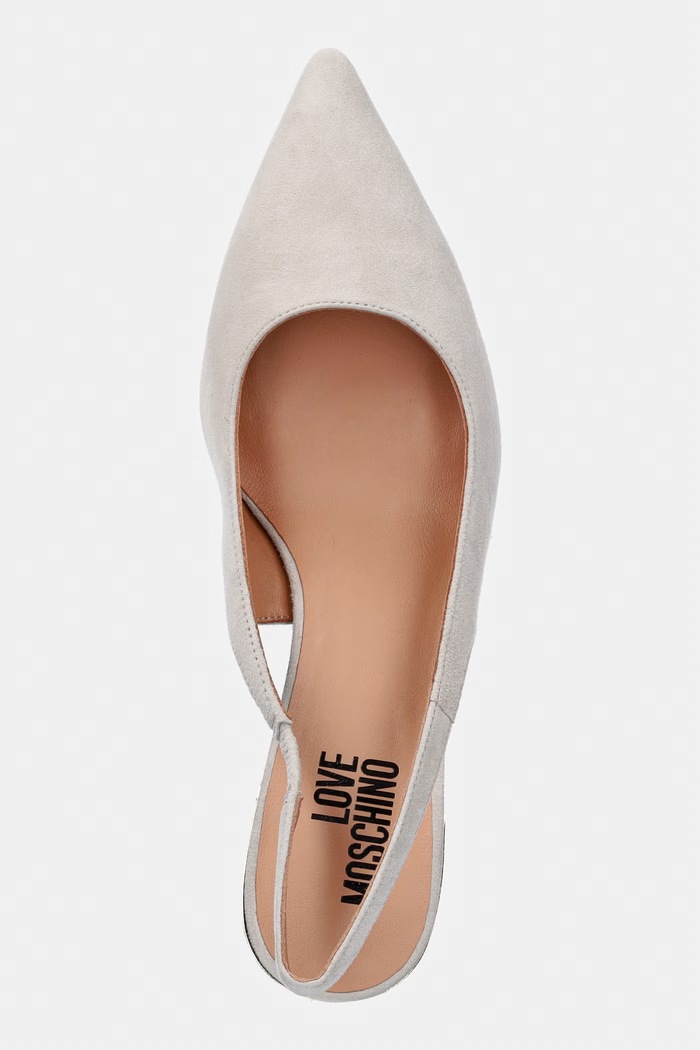 Love Moschino tocuri din piele întoarsă bej JA10336G1OJA0110