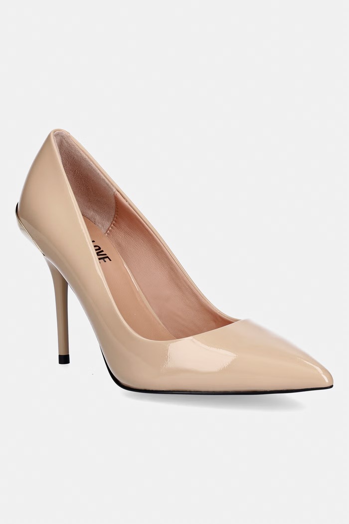 Love Moschino stilettos de piele subțire bej JA10459G1OIH0609