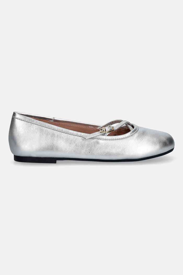 Love Moschino balerini de piele JA11111G1OIF090B argintiu SS26