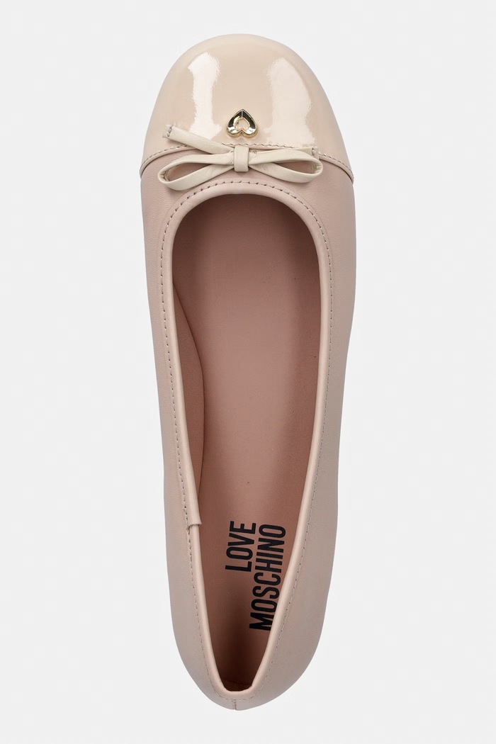 Love Moschino balerini de piele bej JA11151G1OIE160A